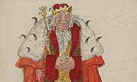 Mstislav Doboujinsky. A sketch of the costume of a King. "The Swineherd" Hans Andersens fairy tales. 1926